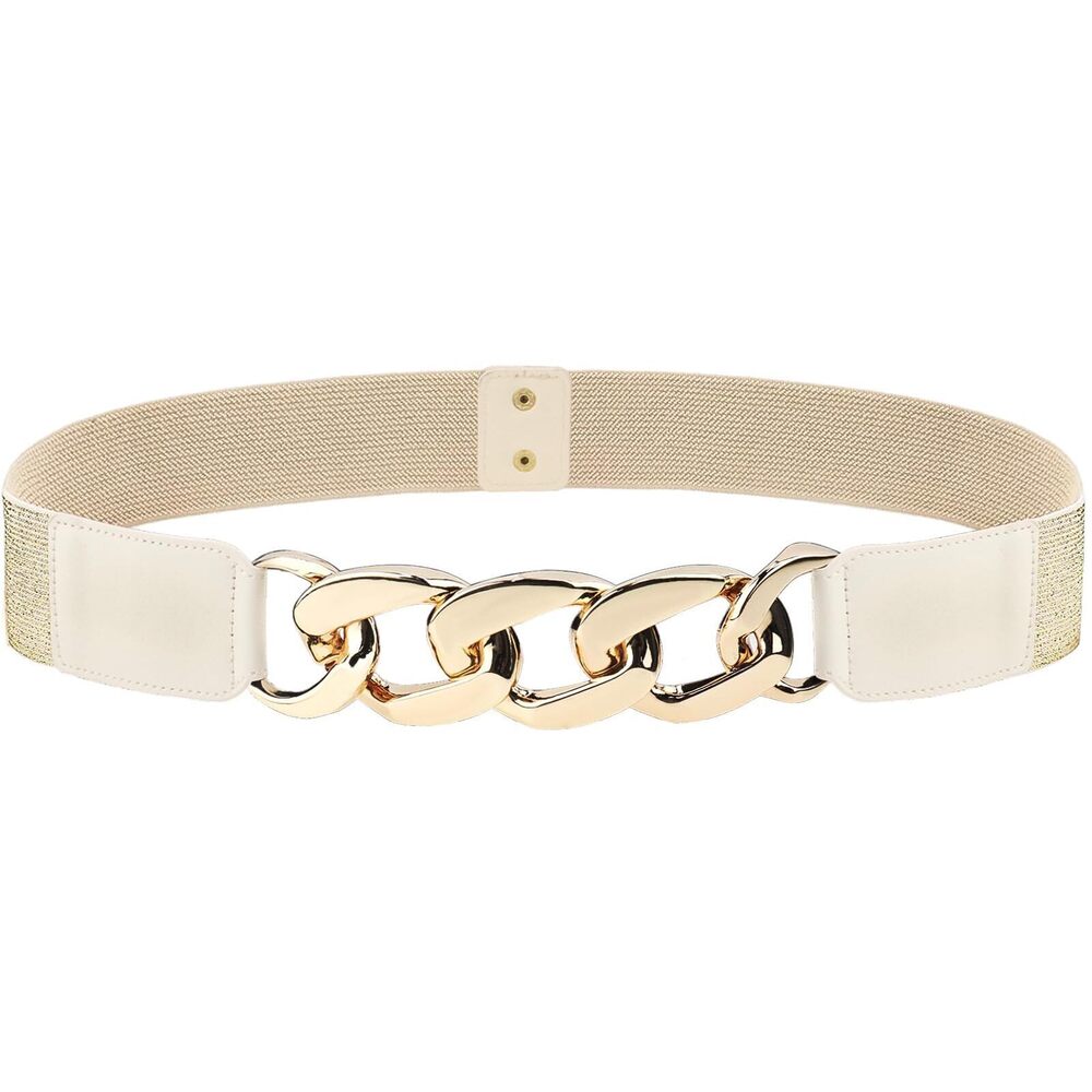 1415 Women Wide Elastic Belts For Dresses Stretchy Cinch Waist Belts Bling